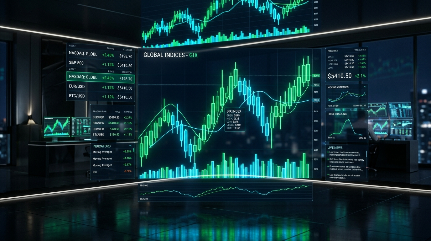 Advanced Multi-Screen Share Market Technical Trading Desk